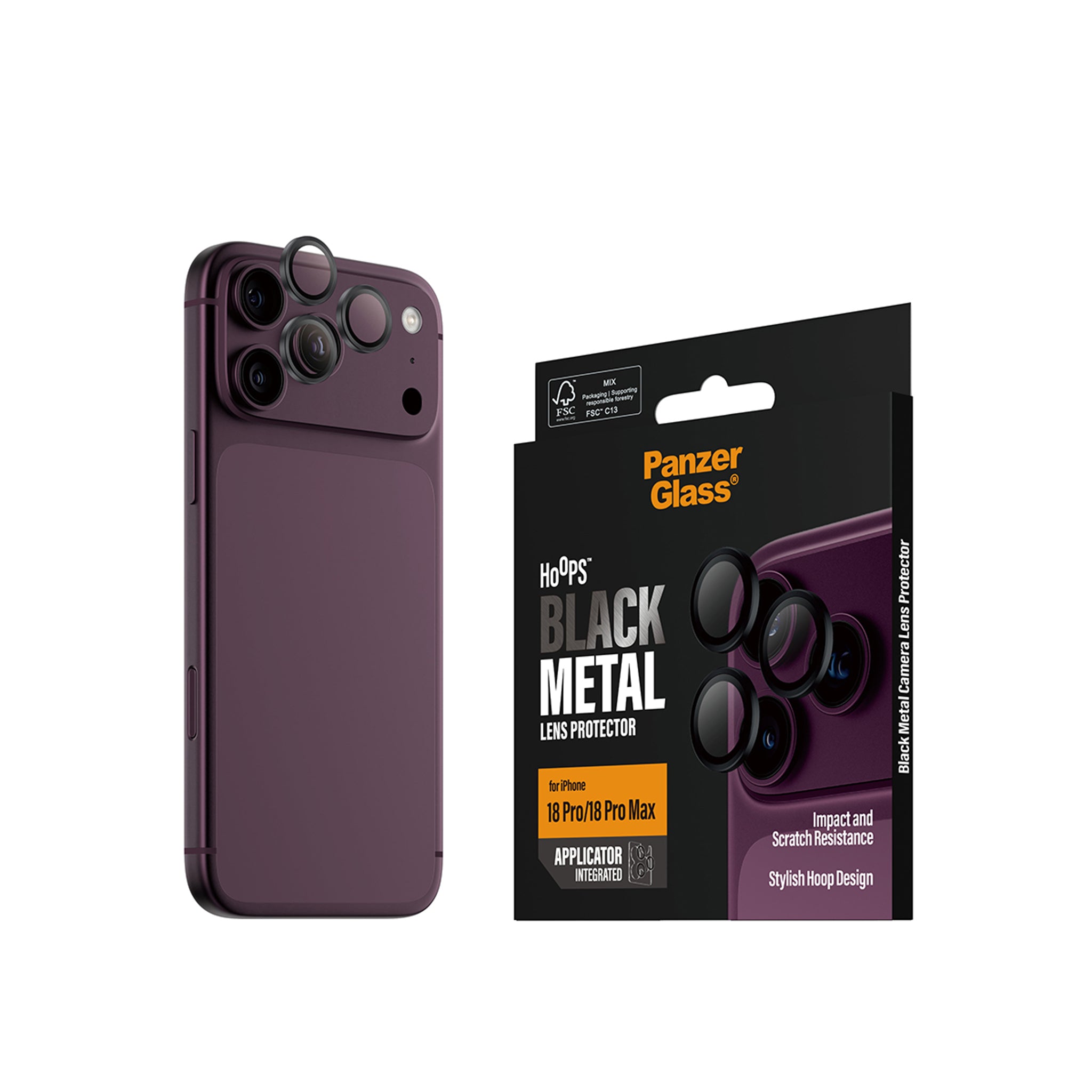 PanzerGlass® Hoops® Kameraschutz Schwarz iPhone 18 Pro | 18 Pro Max